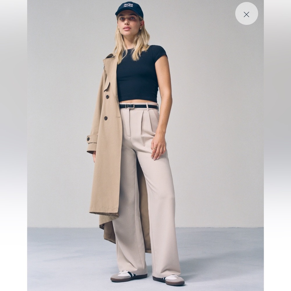 Abercrombie & Fitch Sloane tailored high rise wide leg trouser